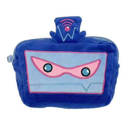 Cartoon Tech Character Plush Pouch - Soft Zipper Storage Bag