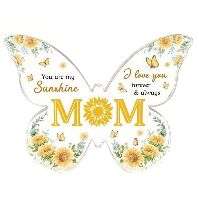 Mum Butterfly-Shaped Acrylic Plaque - Perfect Gift for Mum on Christmas, Mother's Day & Special Occasions