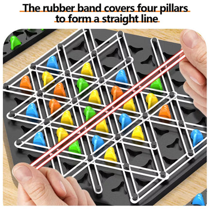 Chain Triangle Chess Game Triggle Rubber Band Game for Kids Adults