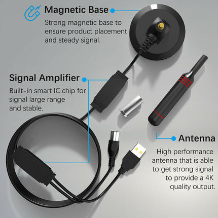 TV Antenna Digital 300 Mile Range Indoor Outdoor HDTV Amplifier Signal Booster