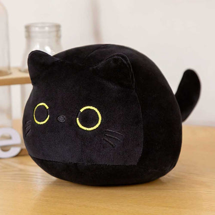 25cm Black Cat Plush Adorable Soft Stuffed Kitten Toy, Sweet Kawaii Plushie Gift