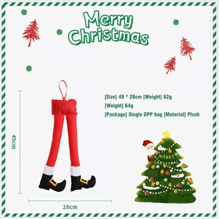Christmas Auto Truck Santa Elf Legs Car Hanging Decor Stuffed Xmas Ornaments