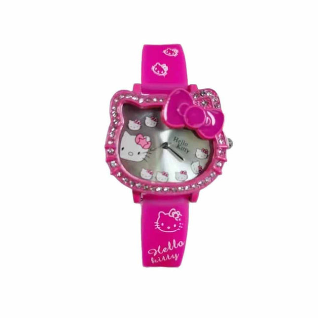 Girls Cute Cartoon Quartz Watch Pink Adjustable Strap Wristwatch Gift
