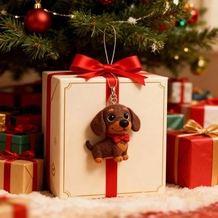 2D Acrylic Christmas Countdown Advent Calendar, 24‑Day Dachshund Design Tree Hanging Ornament, Holiday Gift