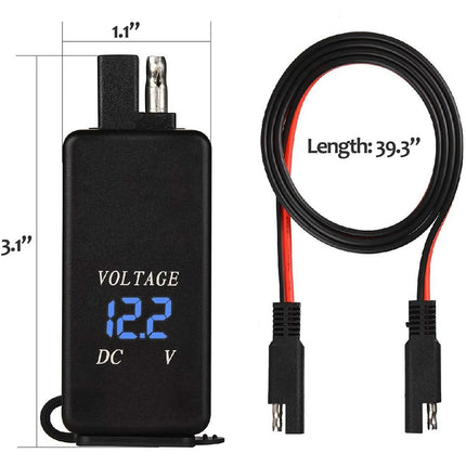 12V Motorcycle SAE to USB Dual Port Charger Voltmeter Cable Adapter Waterproof