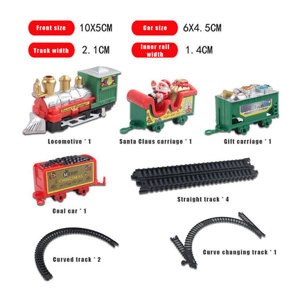 Christmas Train Electric Railway Tracks Santa Claus Car Kids Education Xmas Gift