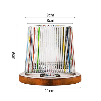 Colored Crystal Whiskey Glass Set with Snowflake Design - Elegant Holder for Bourbon, Tequila & Cocktails, Perfect Gift