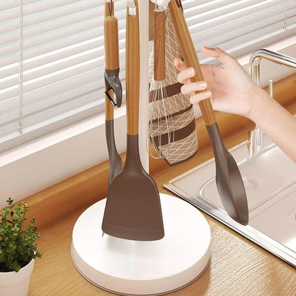 Degree Rotatable Kitchen Tool Holder Utensil Stand for Spoon Spatulas Whisks