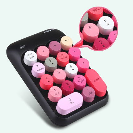 18 Keys Portable Wireless Numeric Keypad, Retro Round Keycap Number Pad