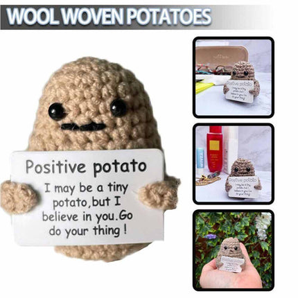 Funny Positive Potato Knitted Doll Christmas Holiday Home Decor Desk Gift