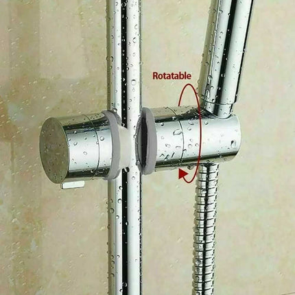 Adjustable Bathroom Shower Riser Rail Head Holder Hose Slider Clamp Bracket