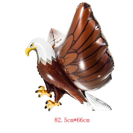 2Pcs Giant 3D Eagle Hawk Foil Balloons, Self Seal, Helium or Air Inflatable for Zoo Theme Birthday Party Decorations
