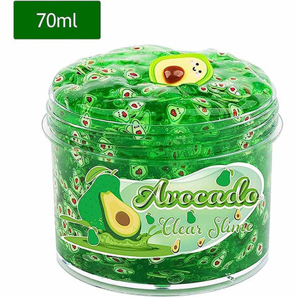 Slime Clear Crysta l Avocado Slime Transparent l Clear Jelly Cube Crispy Slime