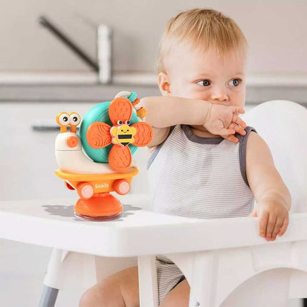 4 in 1 Baby Fidget Spinner Snail Windmill Set Suction Cup Infant Fun Bath Toy