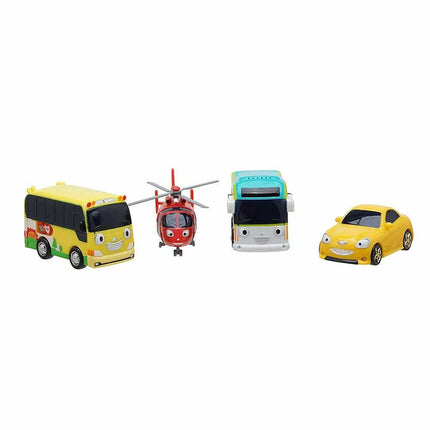 Children's Helicopter Bus Wind-Up Cars Mini Set of 4 - Fun and Colorful Toy Vehicles for Kids
