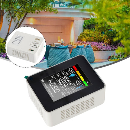5 in 1 Air Quality Monitor CO2 TVOC HCHO Detector Temp Humidity USB Rechargeable