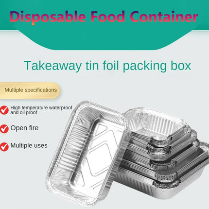 20Pcs Rectangle Disposable Aluminum Foil Air Fryer Pans - BBQ Drip Pans & Food Packaging Trays, No-Cover Design for Baking, Roasting, Grilling, Meal Prep & Leftovers Storage