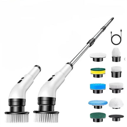 9 IN 1 Cordless Electric Spin Scrubber, Power Cleaning Brush for Bathroom, Multi-Functional Rotating Cleaning Tool