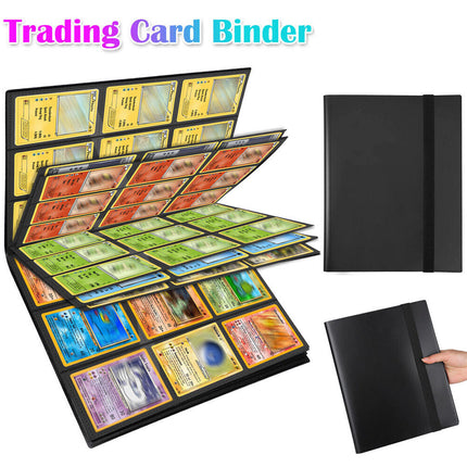 360 CARDS Slot Trading Card Binder 9 Grids Pocket Zip Album Folder Cover Strap