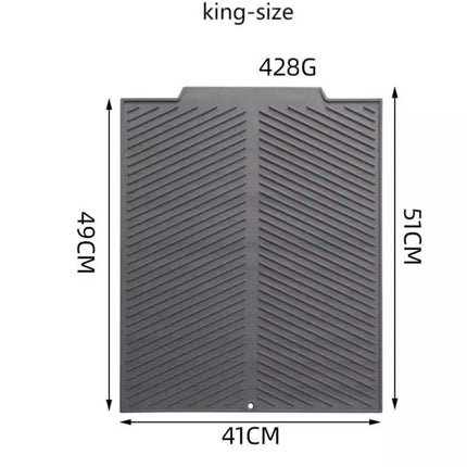 Silicone Dish Draining Mat Kitchen Washing Drainer Tray Drying Pad Grey