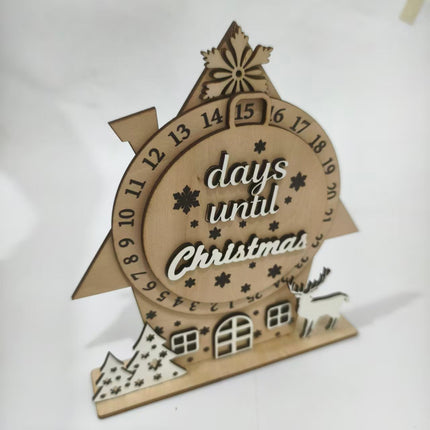 Tabletop Christmas Advent Calendar - Countdown Decor with Changeable Daily Numbers