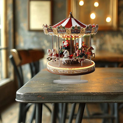 Classic 2D Acrylic Carousel - Flat Christmas Merry Go Round Decor