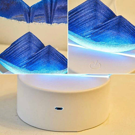 3D Moving Sand Picture LED Quicksand Table Lamp Sandscape Hourglass 16 Colours