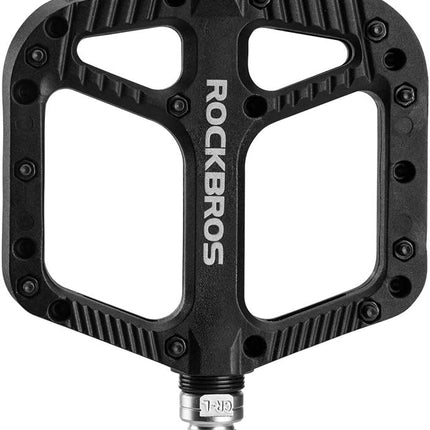 ROCKBROS Bike Pedals Nylon Composite Bearing 9/16" MTB Wide Flat Platform