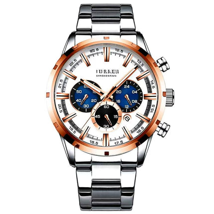 Men's Military Style Wristwatch, Calendar Display Silicone Strap Sports Watch for Boys 8355