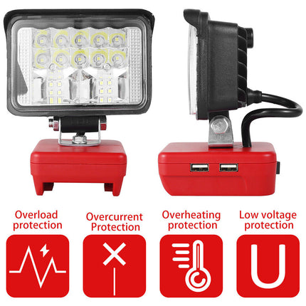 3"Car Wireless LED Work Light Portable For Milwaukee 18V Flood LED Fog Light