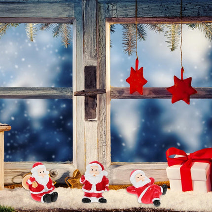 12Pcs Random Santa Claus Themed Mini Christmas Figurines - Micro Scene Ornaments for Indoor Holiday Decor