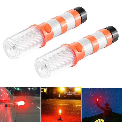 2PCS LED Car Emergency Roadside Warning Flash Strobe Lights Safety Beacon Flares