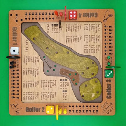Wooden Mini Tabletop Dice Golf Game, Fun Challenging Desktop Family Strategy Board Game