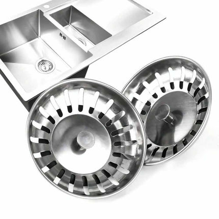 2X High Quality Stainless Steel Kitchen Waste Sink Drain Strainer Plug Stopper