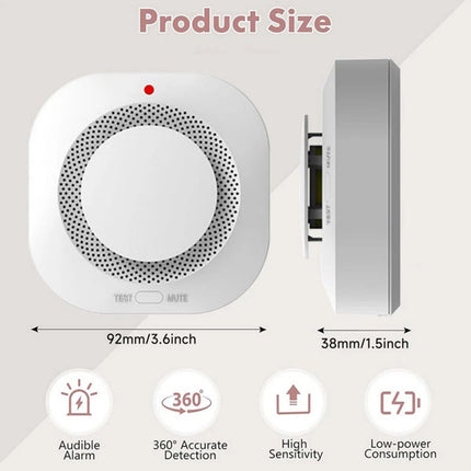 2×Home Fire Alarm Smoke Detector Gas Sensor Smoke Alarm Fireangel Battery-worked