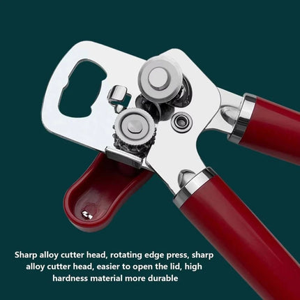 Red Stainless Steel Multifunctional Can Opener: Professional & Effortless to Use