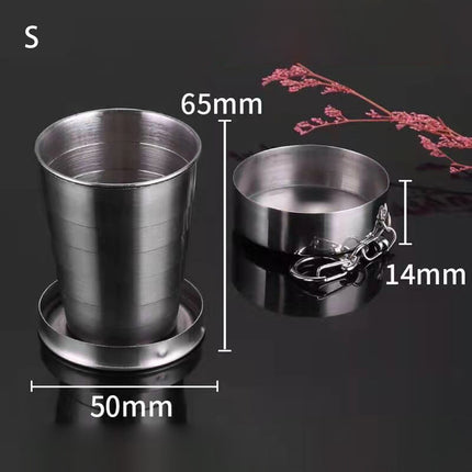 Folding 304 Stainless Steel Telescopic Drinking Cup for Camping Hiking