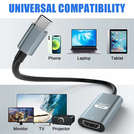 USB 3.1 Type-C to 4K 60Hz HDMI Adapter Converter Cable for Laptop Tablet TV