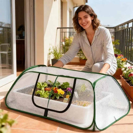 Foldable Pop Up Garden Mesh Tunnel Cover with Storage Bag, Pest Net for Raised Beds Vegetables