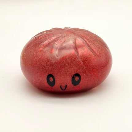 2 Pack Slow Rebound Steamed Bun Squishy Stress Relief Fidget Toy, Gold Red Soft Squeeze Sensory Toy