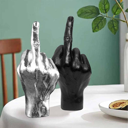 Fun Middle Finger Statue Ornament Resin Craft Decorations Home Office Sculptures
