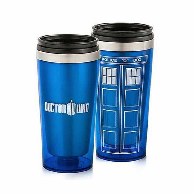 Doctor Who Travel Coffee Mug TARDIS Insulated Tumbler Cup 16oz Bottle
