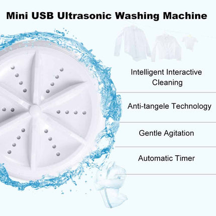 USB Powered Portable Ultrasonic Turbine Mini Washing Machine