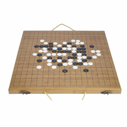 Wooden Portable Weiqi Go Game Set, Traditional Chinese Timber Strategy Board Game Gift