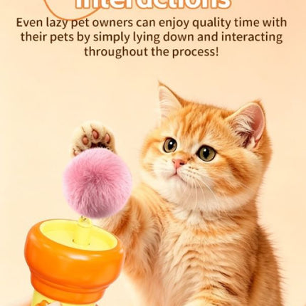 Electric Cat Teaser Toy with Eject & Retrieval, Interactive Play for Indoor Cats