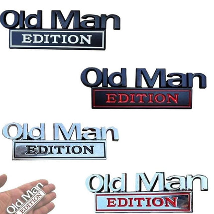 2pcs Old Man Edition 3D Emblem Sticker Badge Fender Decals Car Truck Door