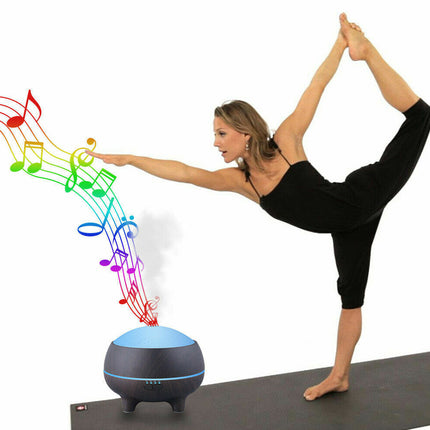 Aromatherapy Diffuser Bluetooth Speaker 7 Color LED Light For Bedroom,Yoga 300ml