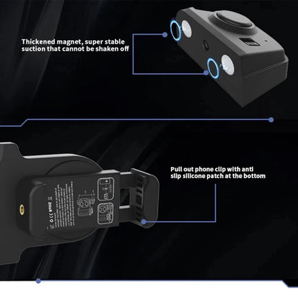 Clip Style Bluetooth Phone Camera Handle Grip, Portable Selfie Stabilizer with Remote Shutter