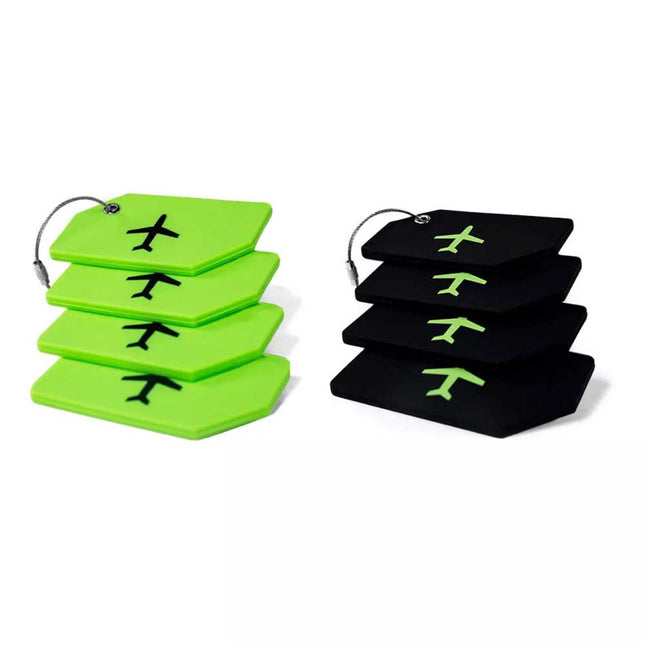 5pcs Luggage Tag Silicone Travel Baggage Suitcase Identity Address Name Label