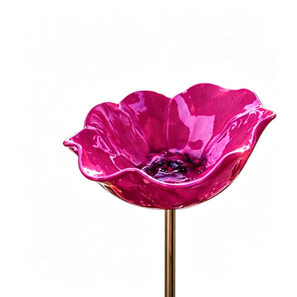 Metal Bird Bath Garden Stake, 15cm Iron Bird Feeding Station, Outdoor Flower Decor